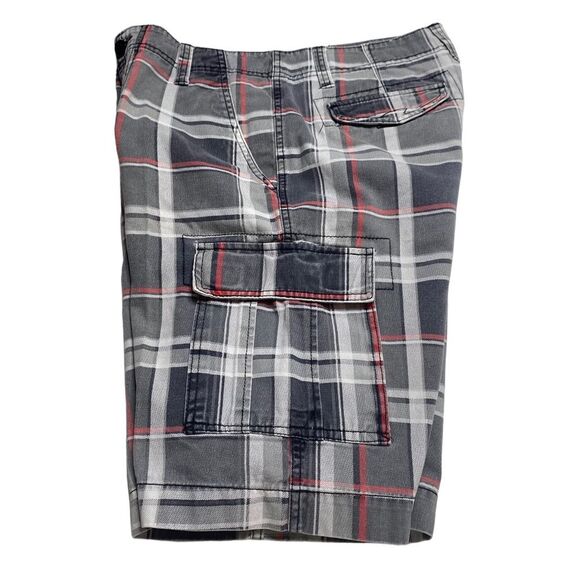 Iron Men’s Plaid Denim Cargo Shorts Sz 30 - Picture 7 of 14